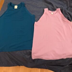Athleta Blue and Pink Tank Tops